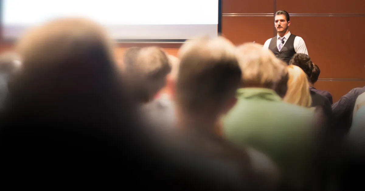 Man speaking to audience