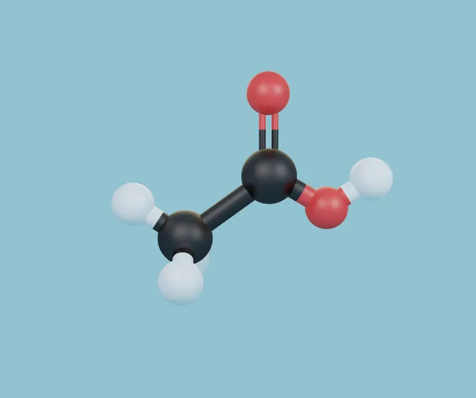 An illustration of a chemical molecule against a blue background.